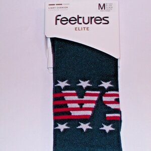 Feetures Elite Light Cushion Mini Crew USA Unisex Socks Women's Medium USA Navy